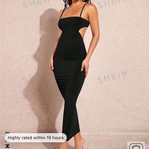 SHEIN solid open back cami bodycon dress